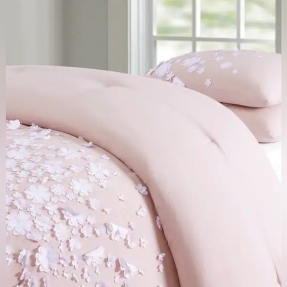 Silver Orchid Perkins 3-piece Flowers Duvet Cover Set    Queen - Pink - Picture 2 of 5